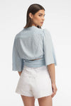 Casey Wrap Top / Sky Blossom