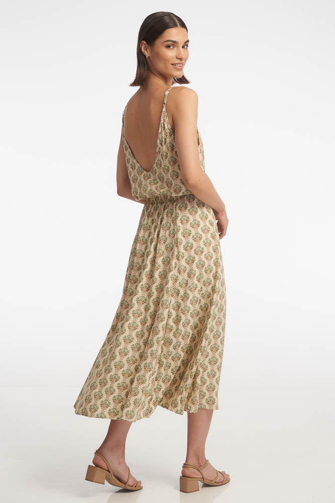 Sophia Midi Dress / Serene Moss