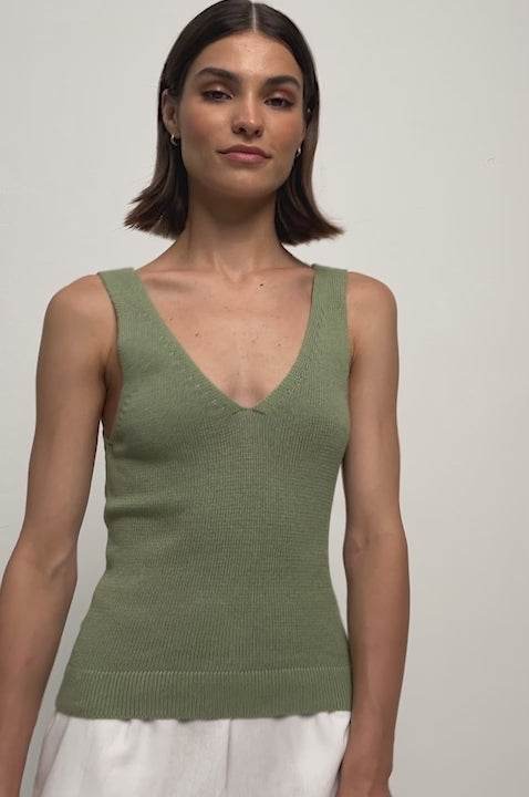 Isabel Knit Top / Moss